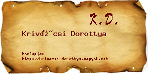 Krivácsi Dorottya névjegykártya
